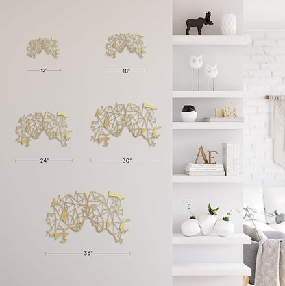SIGNLEADER Metal Wall Art Decor Couple Secret Words Modern Abstract Wall Sculpture Hangings Home Decoration for Living Room, Bedroom, Bathroom, Kitchen, Outdoor - 30" Gold