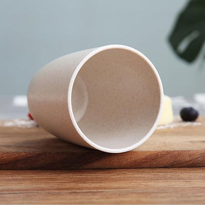 Wheat Straw Cups set of 4, Unbreakable Drinking Cup, Reusable Cups, Dishwasher Safe, 12 oz for Kitchen, Home, Office, and Outdoor Use (Orange)