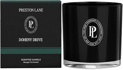 Preston Lane Luxury 3-Wick Scented Candle, Doheny Drive, 24 oz Hand-Poured in USA | Long Burn Time (40–50 Hrs), Vegan Soy Wax Blend, Decorative Ceramic Vessel, Fine Italian Fragrance