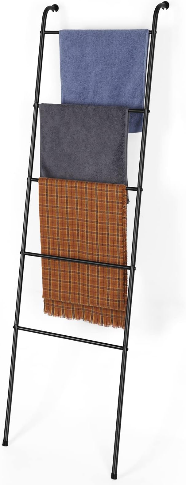 Blanket Ladder Black Towel Ladder for Bathroom Metal Blanket Rack for Living Room