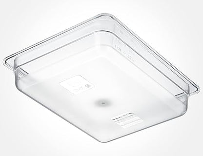 CURTA 6 Pack NSF Food Pans, Half Size 2 1/2 Inch Deep, Commercial Polycarbonate Plastic Clear Freezer-Safe