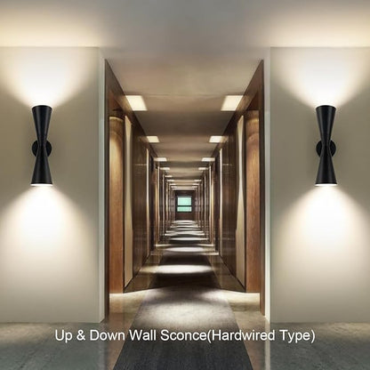 Wall Sconce Bathroom Sconces Lighting, 18 inch Black Modern Sconces Up Down Lights Wall Decor Indoor Wall Light Fixtures for Living Room Hallway Staircase Bedroom Hardwired