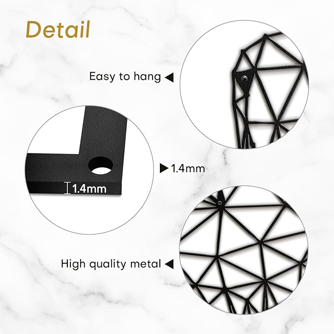 SIGNLEADER Metal Wall Art Decor Brooding Cow Modern Abstract Wall Sculpture Hangings Home Decoration for Living Room, Bedroom, Bathroom, Kitchen, Outdoor - 24" Black