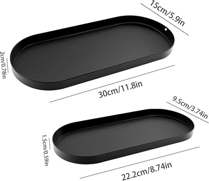Toilet Tank Tray Bathroom Tray for Counter Top Organizer Black Metal Toilet Paper Basket Storage Toiletries Organizer for Bathroom, Living Room and Kitchen