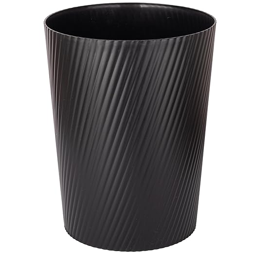 UUJOLY Small Trash Can Wastebasket Garbage Can Container Bins for Bathrooms, Laundry Room, Kitchens, Offices, Kids Rooms, Dorms (Black)