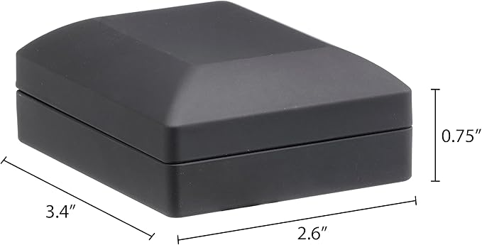 Allure - Luxury Pendant Box With LED Light, Square Shaped Elegant Diamond Pendant Case, For Unique Proposal, Engagement Or Wedding, Small, Black Velvet Interior Jewelry Display Gift Box. 6 Boxes.