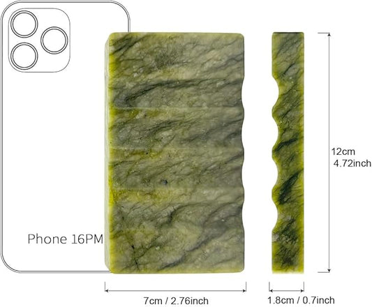 WeDoDecor Real Marble Soap Dish for Shower - Decorative Stone Tray, Small Bar Soap Holder with Drainage | Non-Slip, Luxury Bath Room Accessories (Earth Green)