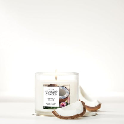 Yankee Candle Small Tumbler Scented Candle with up to 40 Hour Burn Time, Premium Plant Wax Blend for Consistent Burn, 4.3 oz Tumbler Candle with Room Filling Fragrance, Coconut Beach
