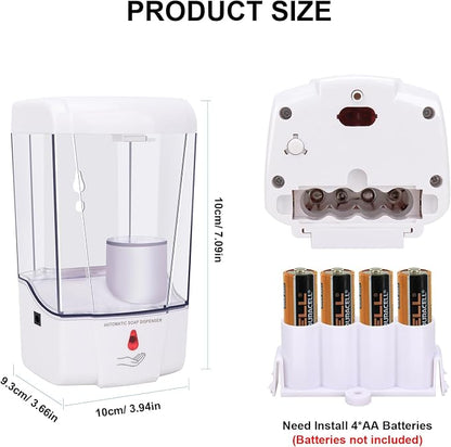 Automatic Soap Dispenser Wall Mounted: 700ml/23.7oz Commercial Hand Soap Dispenser Wall Mount, Touchless Electric Sensor Pump for Home Kitchen Bathroom Offices Hotel Commercial Restaurant
