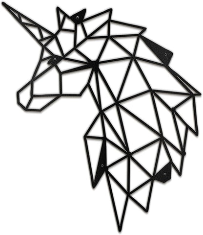 SIGNLEADER Metal Wall Art Decor Sad Unicorn Modern Abstract Wall Sculpture Hangings Home Decoration for Living Room, Bedroom, Bathroom, Kitchen, Outdoor - 24" Black