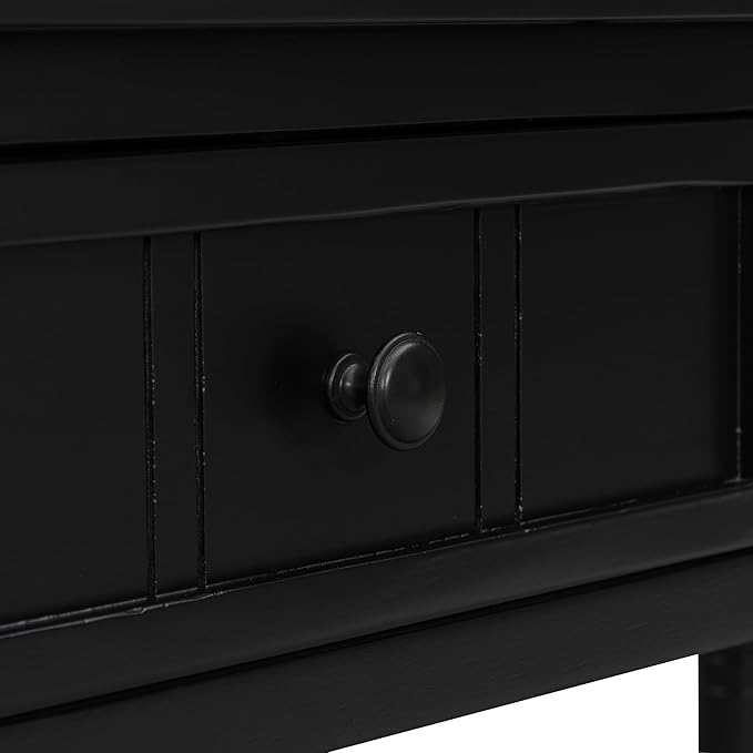 Knocbel Antique Entry Console Table with 2 Drawers & Bottom Open Shelf, Wood Sofa Tables for Entryway Hallway Living Room, 35.34" W x 13.8" D x 30.25" H, Black
