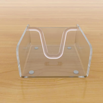 Clear Acrylic Gravity-Fed Napkin Holder with Weighted Arm, 4.9x4.9 Inch - Keeps Cocktail Napkins in Place for Bar, Patio & Kitchen Counter