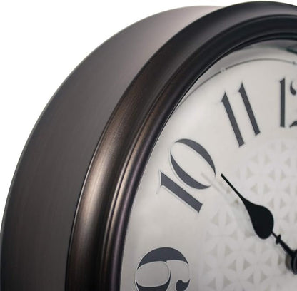 Presentime & Co. 14" in/Outdoor Luminous Wall Clock with Thermometer, Weather Thermometer, Night Light with Smart Sensor - Oil Rubbed Bronze Finish, Outdoor Lights & Decoration.