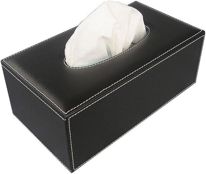KINGFOM 7-Piece Desk Organizer Set for Home & Office, Includes File Holder, Tissue Box Cover, Desk Pad, Note Paper Holder, Pen Holder, Black