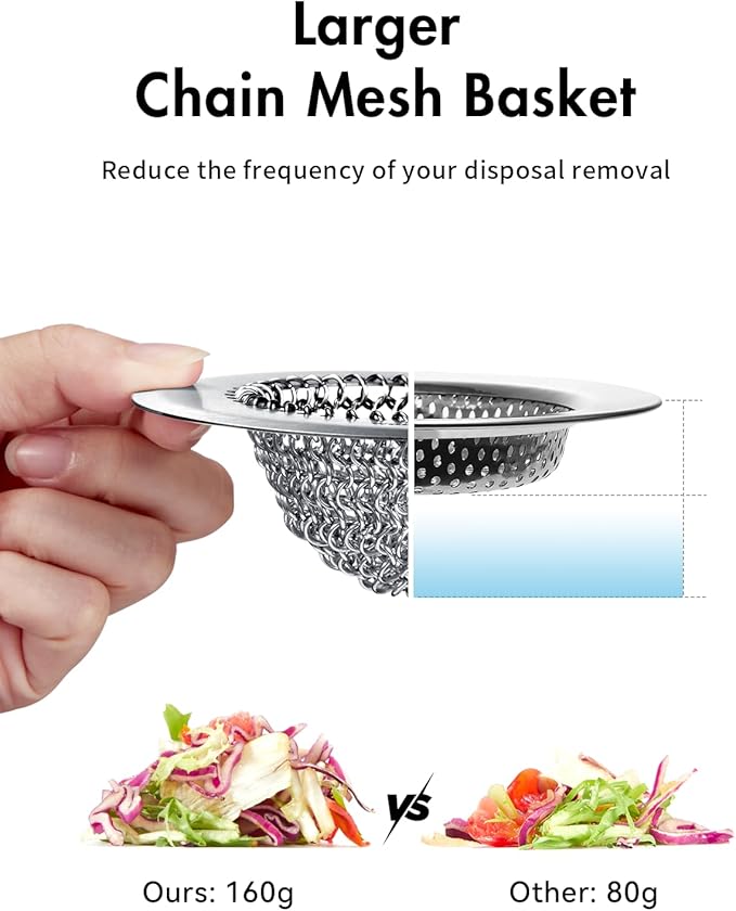 Revolutionary Kitchen Sink Drain Strainer & Sink Stopper/Patented Reversible Kitchen Sink Strainer, Anti-Clogging Sink Strainer Basket, Handmade Kitchen Gadgets, 304 Stainless Steel & Rust-Proof