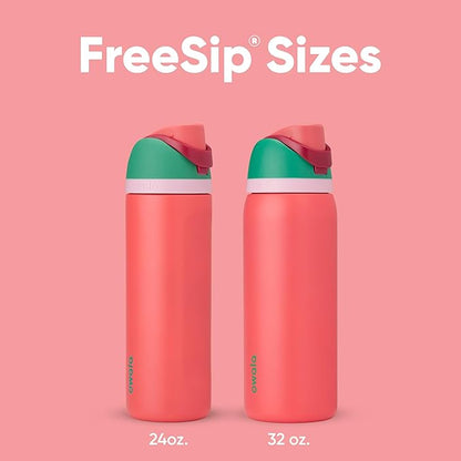 Owala FreeSip Insulated Stainless Steel Water Bottle with Straw for Sports, Travel, and School BPA-Free Sports Water Bottle, 32 oz, Strawberry Field | Insulated, with Straw, for Sports, Travel, and School, BPA-Free