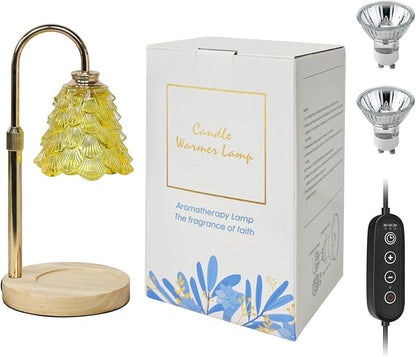 GEEZO Fragrance Candle Warmer Lamp，Electric Candle Warmer with Timer & Dimmer，Mom Christmas Birthday Gifts for Women, House Warming Gifts New Home Bedroom Decor