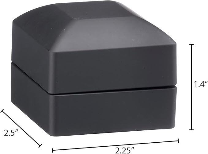 Allure - Luxury Earring Boxes With LED Light, Square Shaped Elegant Diamond Earring Case, For Unique Proposal, Engagement Or Wedding, Black Velvet Interior Jewelry Display Gift Box. 6 Boxes.