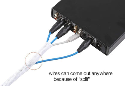 Alex Tech 10ft - 1 inch Cord Protector Wire Loom Tubing Cable Sleeve Split Sleeving for USB Cable Power Cord Audio Video Cable - Protect Cat from Chewing Cords - White