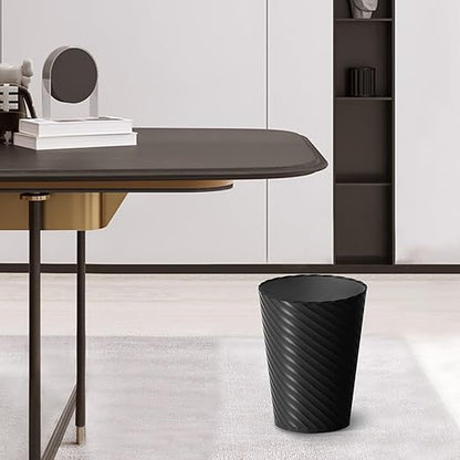 Lysam Bathroom Trash Can, 3 Pack 1.8 Gallons Small Trash Can with Trash Bags, Bathroom Garbage Can, Plastic Trash Bin, Round Waste Basket for Bedroom, Office, Room (White Black Grey)