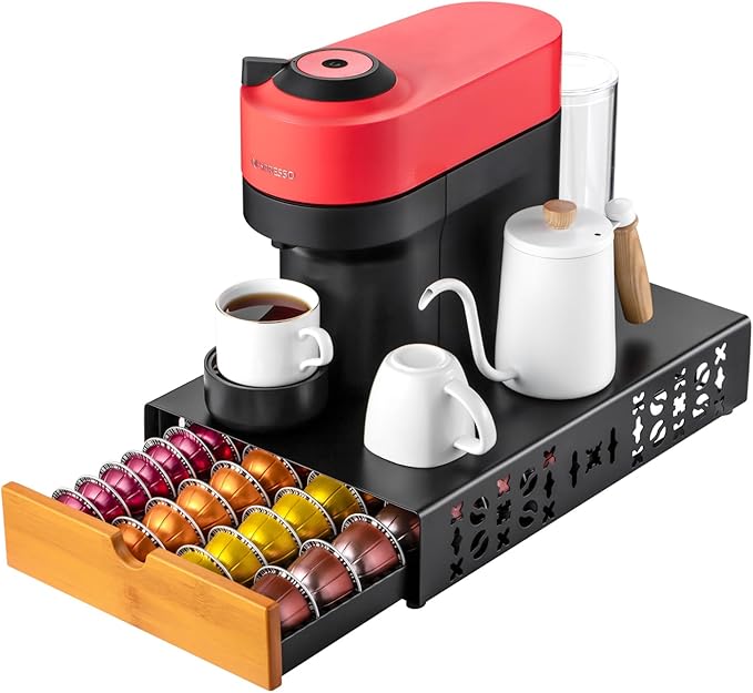 FlagShip for Vertuo Pod Holder Coffee Pod Storage for Nespresso Pod Black Metal Fits All Size Vertuo Pods