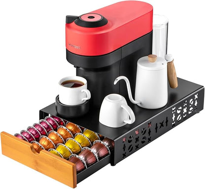 FlagShip for Vertuo Pod Holder Coffee Pod Storage for Nespresso Pod Black Metal Fits All Size Vertuo Pods