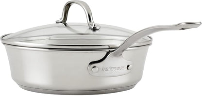 Farberware Millennium Stainless Steel Pots and Pans Set, 10-Piece Induction Cookware Set, Silver