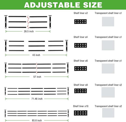 Closet Shelves Wall Mounted, 57 Inches Heavy Duty Closet Rod with Shelf Metal Utility Shelf for Wall, Closet, Laundry Room