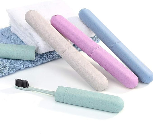 Hooqict 4 Pack Travel Toothbrush Case Portable Travel Toothbrush Holder Plastic Toothbrush Container Protector Cover for Traveling, Camping, Home, School, Business