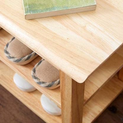 XKZG Storage Bench Wooden Shoe Rack Bench Simple Style Wood Entryway Bench (Natural,39.4")