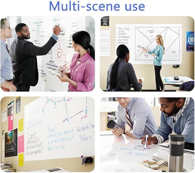 Magnetic Whiteboard Contact Paper, 47" x 60" Stick on Magnetic Dry Erase White Board Sticker on Wall, Easy to Write for Drawing, School, Office, Kitchen Fridge