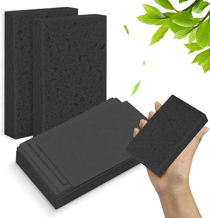 36 - Pack Non-Scratch Scrub Sponges - Sponges for Dishes and Washing Dishes, Cleaning Sponges for Kitchen Home and More(Black