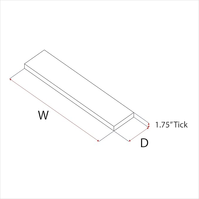 URBANDI, Rustic Floating Shelves, Set of 2, Hidden Bracket, Solid Wood, Heavy Duty, Wall Mounted Shelves, (Grey, 48Wx8D)