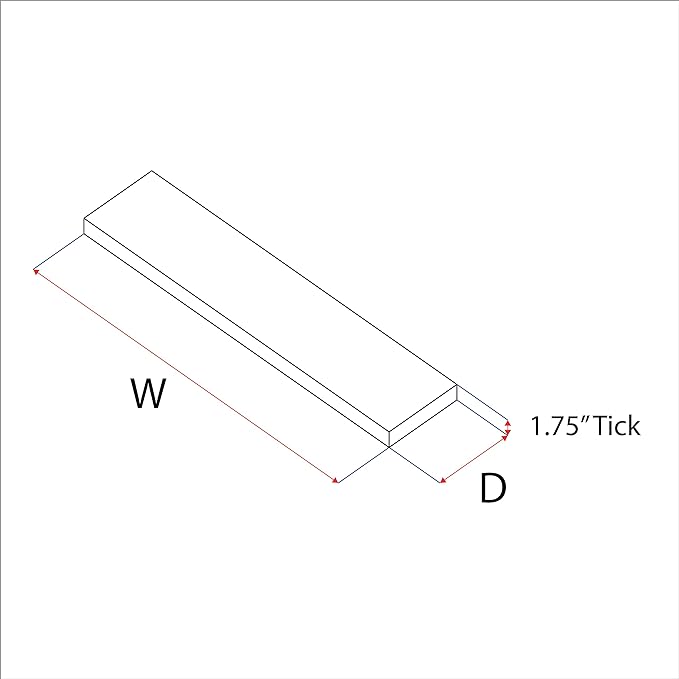URBANDI, Rustic Floating Shelves, Set of 2, Hidden Bracket, Solid Wood, Heavy Duty, Wall Mounted Shelves, (Brown, 36Wx6D)