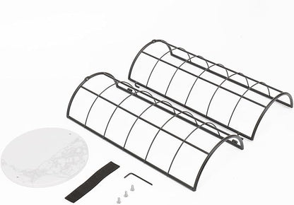 NearMoon Toilet Paper Organizer Stand, Free Standing 3 Rolls Tissue Storage, Metal Bathroom Accessory, Rustproof Toilet Roll Holder for Kitchen Countertop Inside Cabinet Shelf(Marble Base,Matte Black)