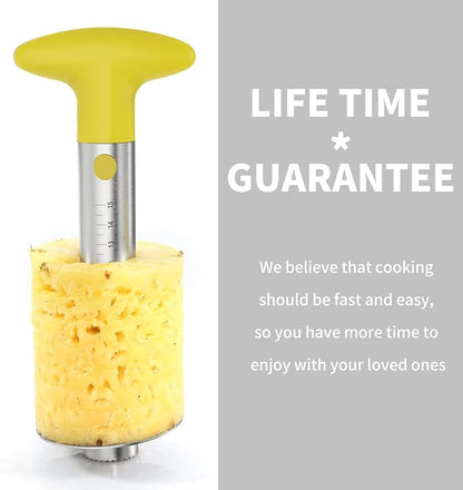 OOKUU Pineapple Corer Cutter, Stainless Steel Fruit Peeler Slicer - Upgraded, Reinforced Thicker Blade, Core Remover with Measure Mark, Kitchen Tool for Diced Pineapple Rings