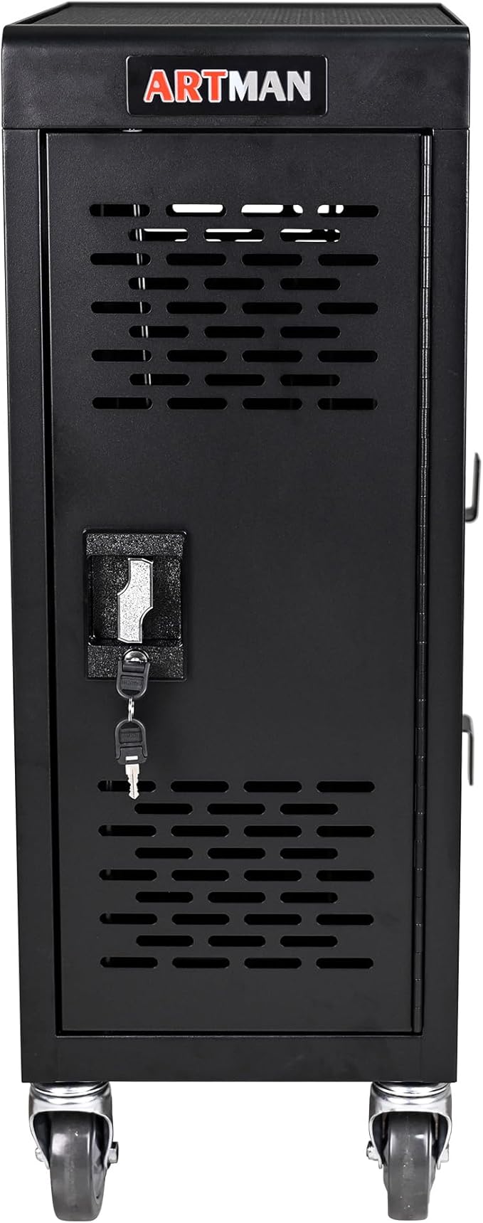 Aokleo 16 Devices Laptop Charging Cart,Tablet Storage Carts for pad Up to 16.3" Screen Size, Classroom Computer Mobile Charging Station for Pads, Chromebooks,Laptops, Security Storage(16 Bay-Black)