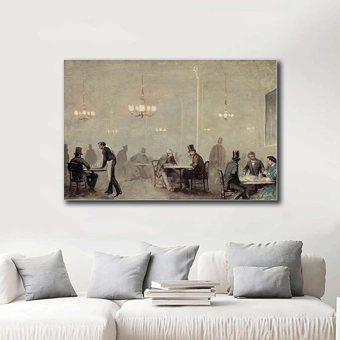 SENLYCH Canvas Painting Poster and Print Pictures Vintage Bar Cart Print Bar Cart Wall Decor Moody Wall Art Bar Wall Art Bedroom and Kitchen Office Wall Decoration 16x24inch Wood Frame