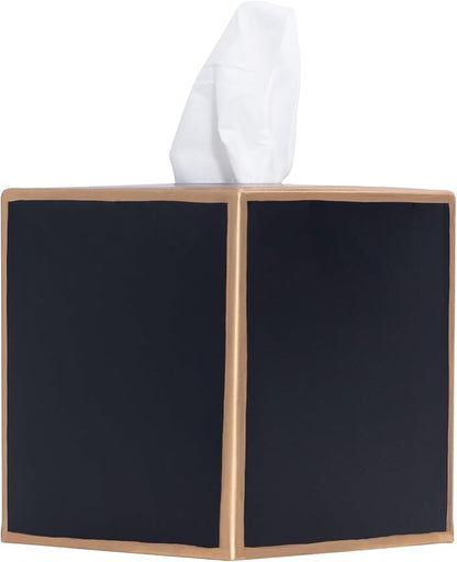 Jaye’s Studio Decorative Tissue Box Cover Square, Metal Modern Tissue Box Cover Farmhouse Decor for Bathroom Accessories Gold Desk Decor Home & Bedroom Black Tissue Box Holder Facial Tissue Dispenser