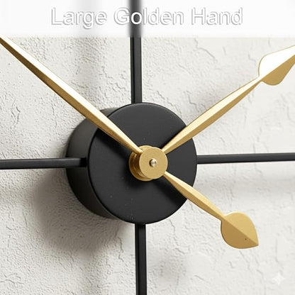 Zabiki 40 Inch Large Wall Clock Modern, Oversized Roman Vintage Farmhouse Decorative Black Metal Wall Clock for Living Room Decor, Xmas, Birthday Gift
