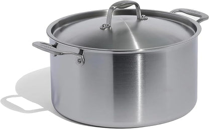 Made In Cookware - 12 Quart Stainless Steel Stock Pot With Lid - 5 Ply Stainless Clad - Professional Cookware - Crafted in Italy - Induction Compatible
