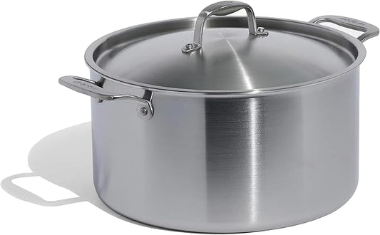 Made In Cookware - 12 Quart Stainless Steel Stock Pot With Lid - 5 Ply Stainless Clad - Professional Cookware - Crafted in Italy - Induction Compatible