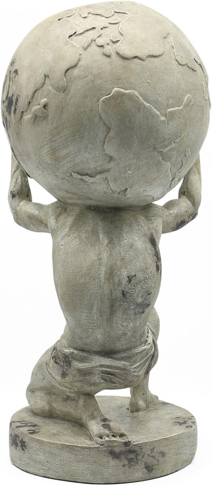 Lukitas Atlas Holding Up World Statue and Sculpture, Lifting The Earth Figurine Decor, Creative Ornament for Home Office Living Room, Resin 11.5''