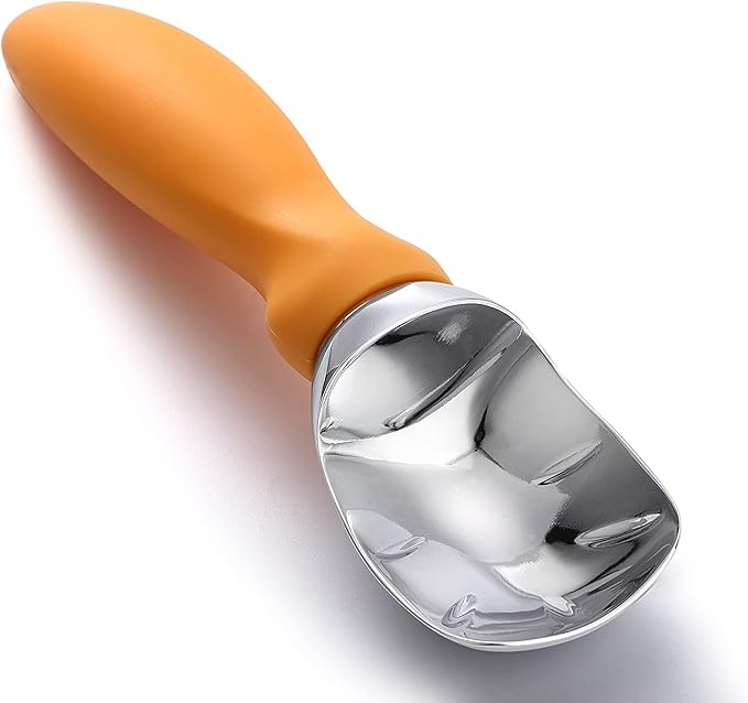 Spring Chef Ice Cream Scoop with Soft Grip Handle, Professional Heavy Duty Sturdy Scooper, Premium Kitchen Tool for Cookie Dough, Gelato, Sorbet, Mango