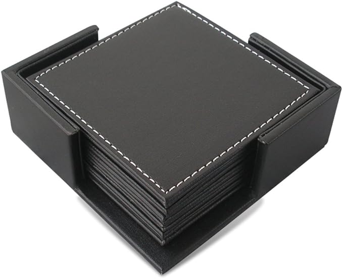 KINGFOM Desk Organizer Set 9 PCS Office Supplies Set File Holder Cabinet, Desk Organizer Drawer,Tissue Box Cover,Organizer Box,Mouse Pad,Desk Pad, Notepaper Holder, Crystal Holder and Coasters Set