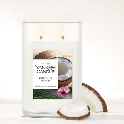 Yankee Candle, Coconut Beach Scented Candle, 20oz Classic 2-Wick Tumbler with up to 80 Hour Burn Time