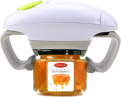 Electric Jar Opener, Kitchen Gadget Strong Tough Automatic Jar Opener For New Sealed Jars,The Hands Free Jar Opener with Less Effort to Open (White)