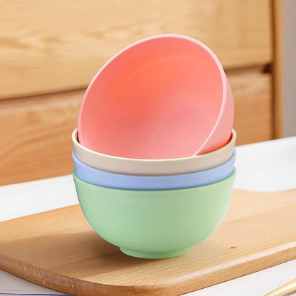 Wheat Straw Dinnerware Sets for 4,Unbreakable Tableware Set Wheat Straw Plates Bowls Cup Sets Kitchen Dishes 16pcs College Dorm Room Essentials Cutlery Set Microwave Dishwasher Safe Camping Picnic