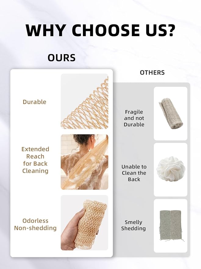 Cleangor 3Pcs African Net Sponge Authentic with Knots - Exfoliating Body | Scrubber for All Skin Types, African Bath Sponge, Wash Cloth, Gentle Exfoliation Shower Rag for Women Daily Use
