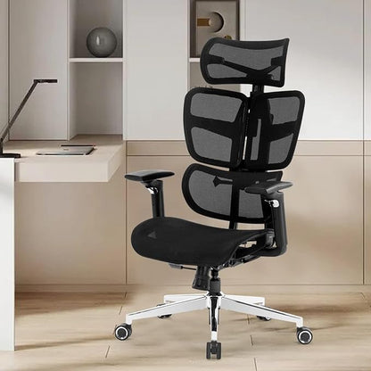 Office Chair Ergonomic Desk Chair, Big and Tall Computer Chair with Adjustable Lumbar Support, Tilt Function Home Office Desk Chairs, Gaming Chair Swivel Executive Task Chair, Black